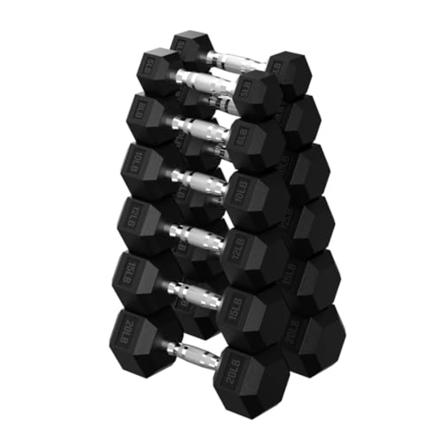 Home Gym Dumbbell Set - Hex Dumbbell 45-480 lb Set Rubber