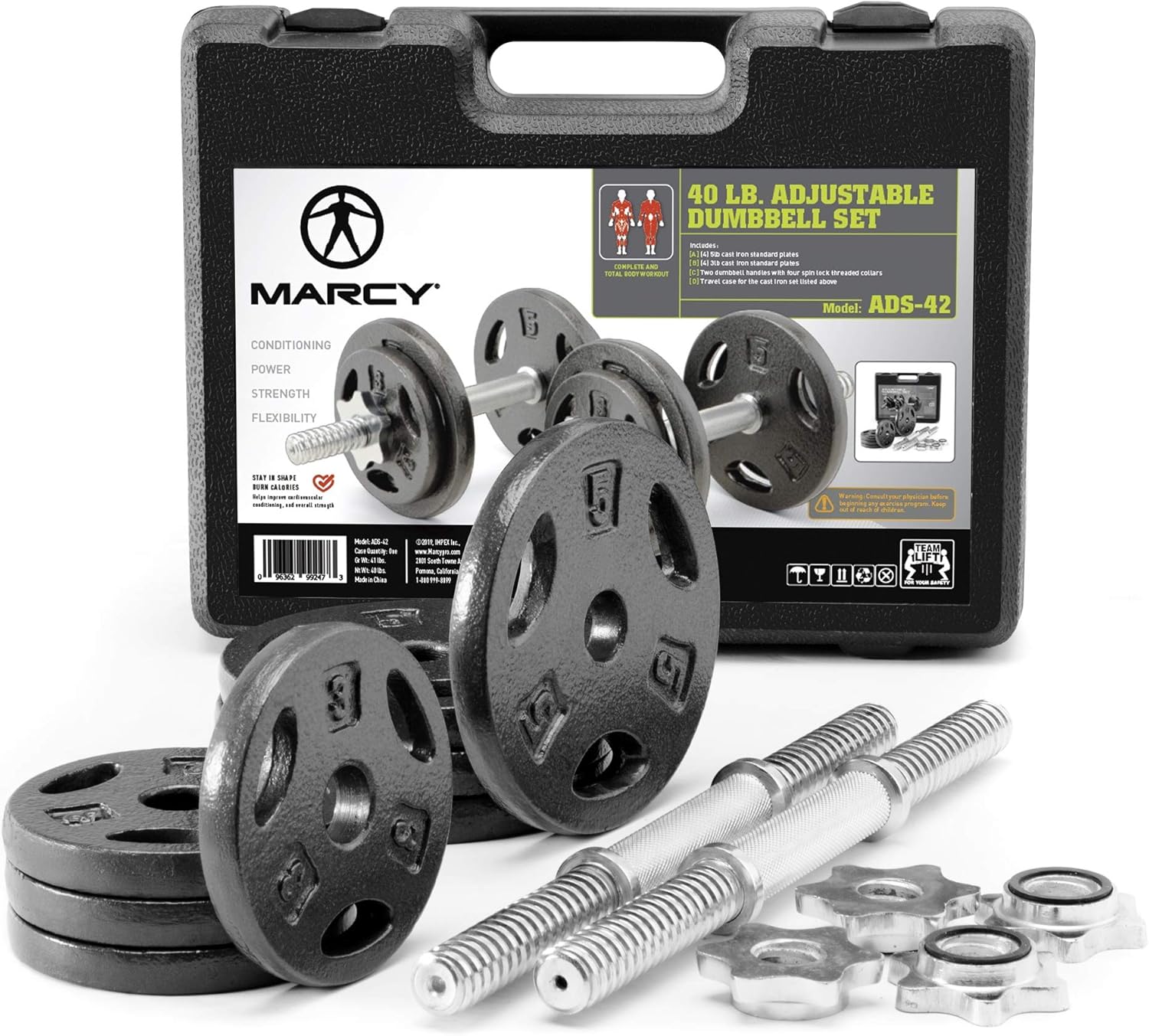 Home Gym Dumbbell Set - Home Gym Bodybuilding, Cast Iron 40