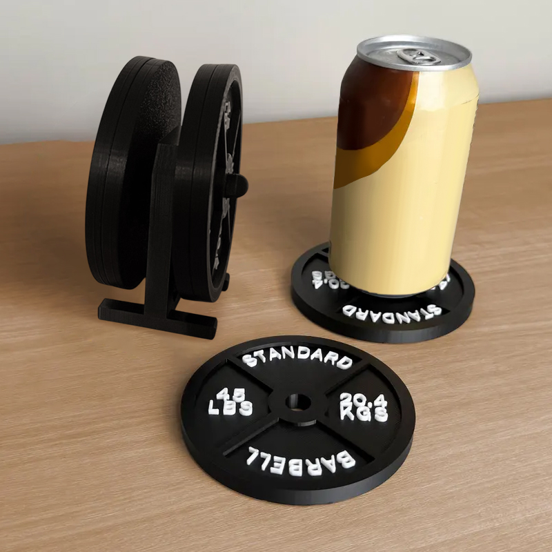 Home Gym Dumbbell Set - Dumbbell Weight Plate Style Coaster Set