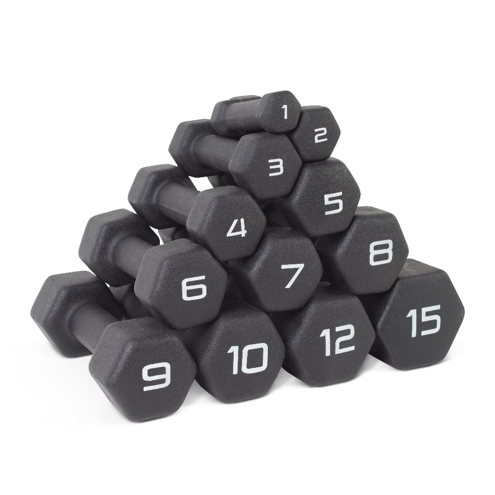 Home Gym Dumbbell Set - 1lb Black Neoprene Dumbbell Pair Adjustable