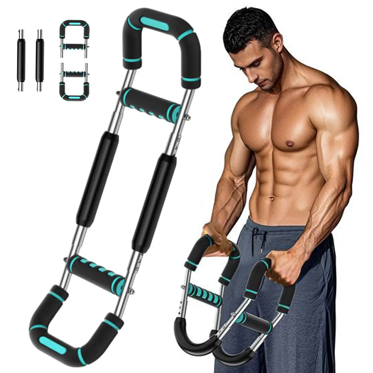Home Gym Kit For Men - Adjustable Power Twister Bar Arm Trainer,
