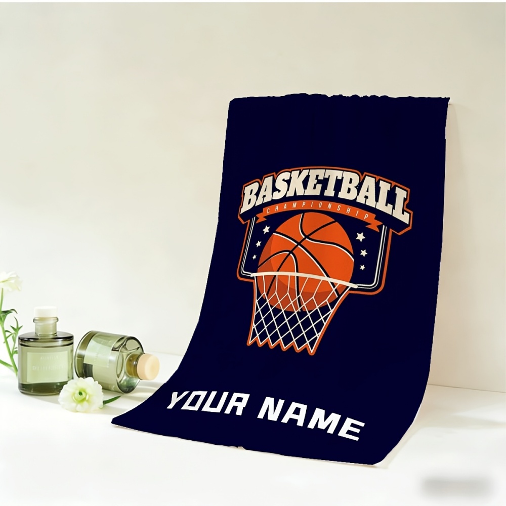 Home Gym Academy - 2pcs Name/Text Basketball Towel & Hand