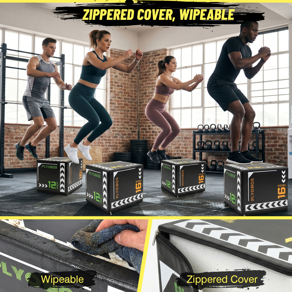 Home Gym Jump Box - Ye 3-in-1 Foam Plyometric Jump Box,