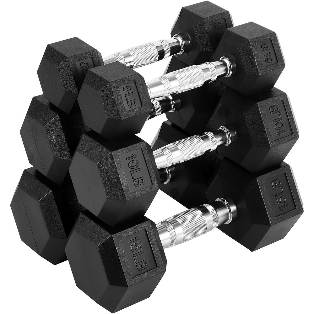 Home Gym Dumbbell Set - Home Gym Rubber Dumbbells Set, Adjustable