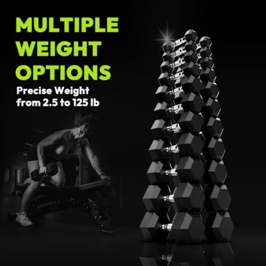 Hex Dumbbell 45-480 lb Set Rub - Home Gym Dumbbell Set recensione e prezzo