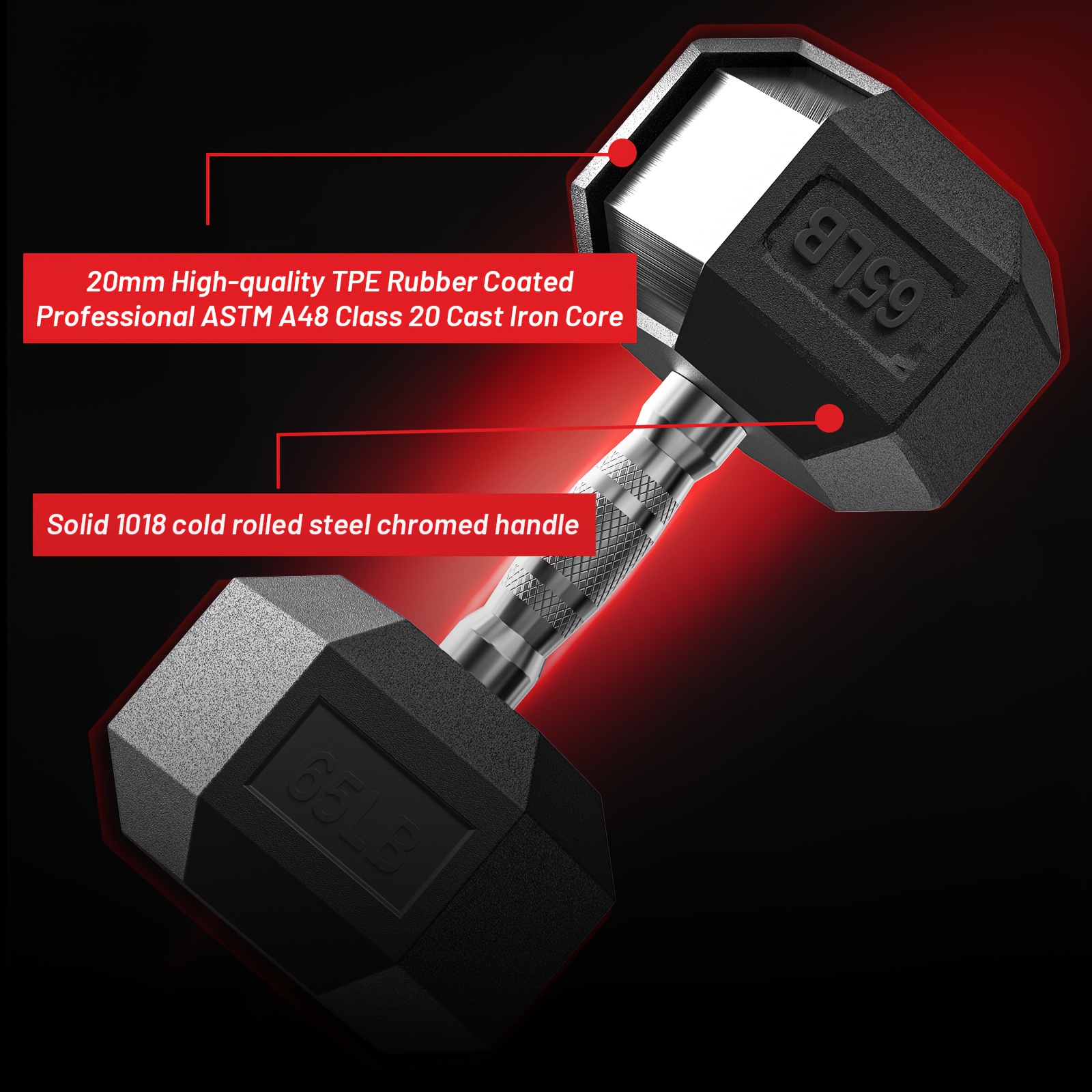40-355LB HEX Dumbbell Set Rubb - Home Gym Dumbbell Set recensione e prezzo