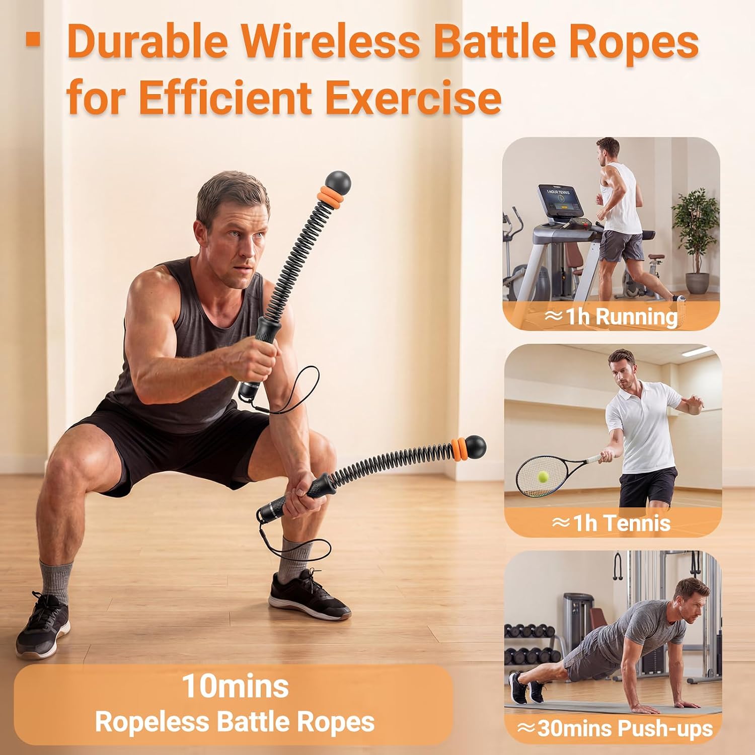 Adjustable Ropeless Battle Rop - Home Gym Exercise recensione e prezzo