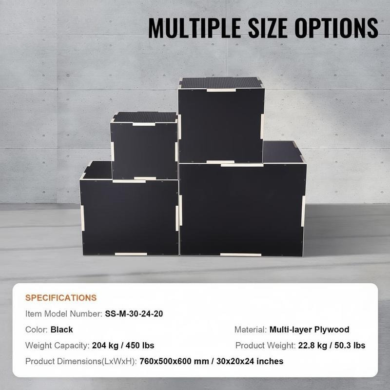 Wooden Plyo Box 30/24/20 Inch  - Home Gym Jump Box recensione e prezzo