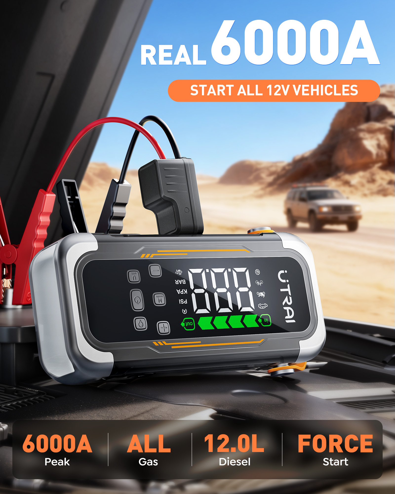 UTRAI 5 in 1 6000A Car Jump St - Speed Parachute Sprint recensione e prezzo