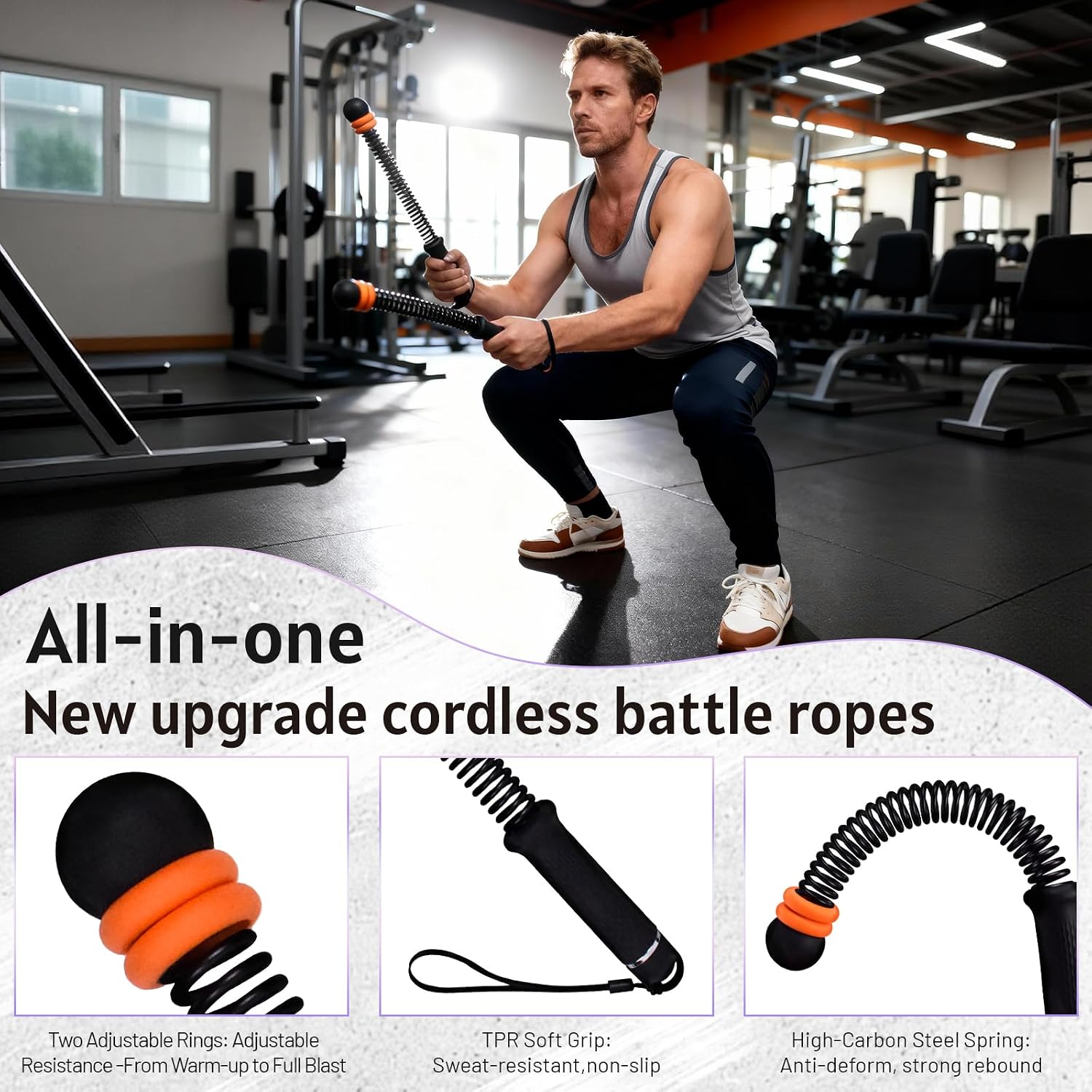 Ropeless Battle Ropes with Adj - Home Gym Exercise recensione e prezzo