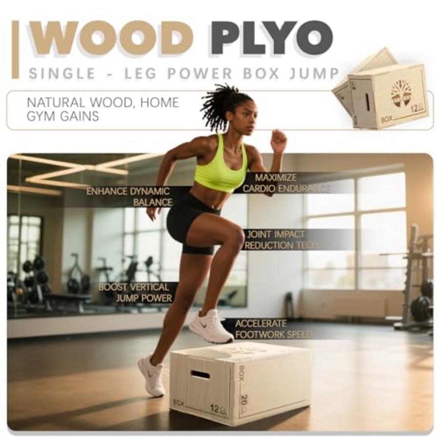 Plyo Box - 3-in-1 wood plyomet - Home Gym Jump Box recensione e prezzo