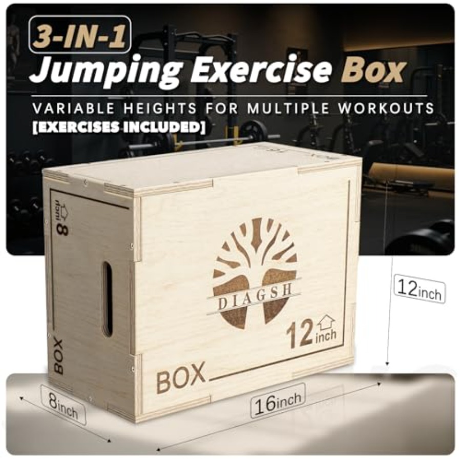 Plyo Box - 3-in-1 wood plyomet - Home Gym Jump Box recensione e prezzo