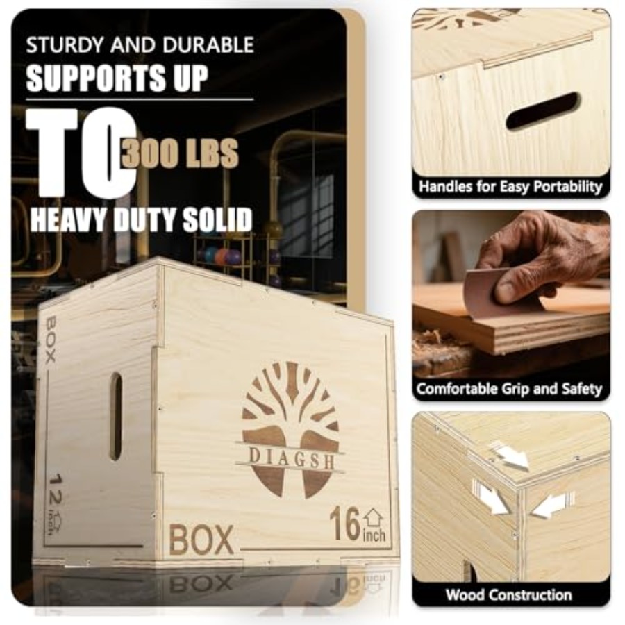 Plyo Box - 3-in-1 wood plyomet - Home Gym Jump Box recensione e prezzo